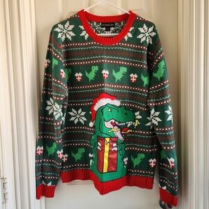 Ugly Christmas Sweater Mens Size Large Dinosaur T-rex